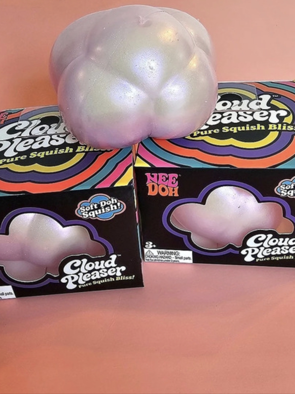Nee Doh Cloud Pleaser Pink Squishy Toy NWT